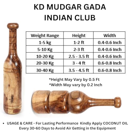 KNK MUGDAR FITNESS BAR INDIAN CLUB MUDGAR BHEEM MACE SHOULDER EQUIPMENT MEEL KARLA KATAI MUGDAL FITNESS DURABLE WOODEN EQUIPMENT