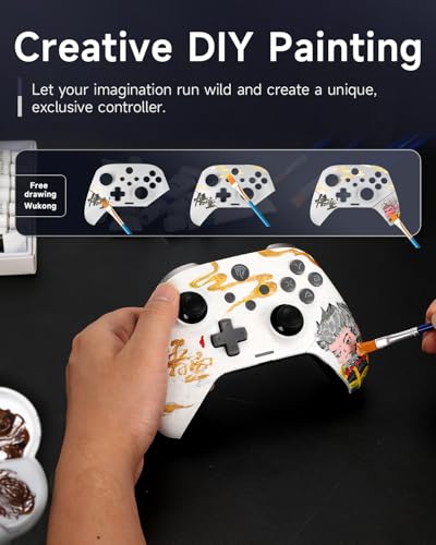 EasySMX X10 PC Controller for Black Myth: Wukong - Enhanced Wireless Bluetooth Controller with a Swappable Faceplate/Hall Joysticks and Triggers for PC/Switch/Steam/Android TV/Android and iOS Mobile