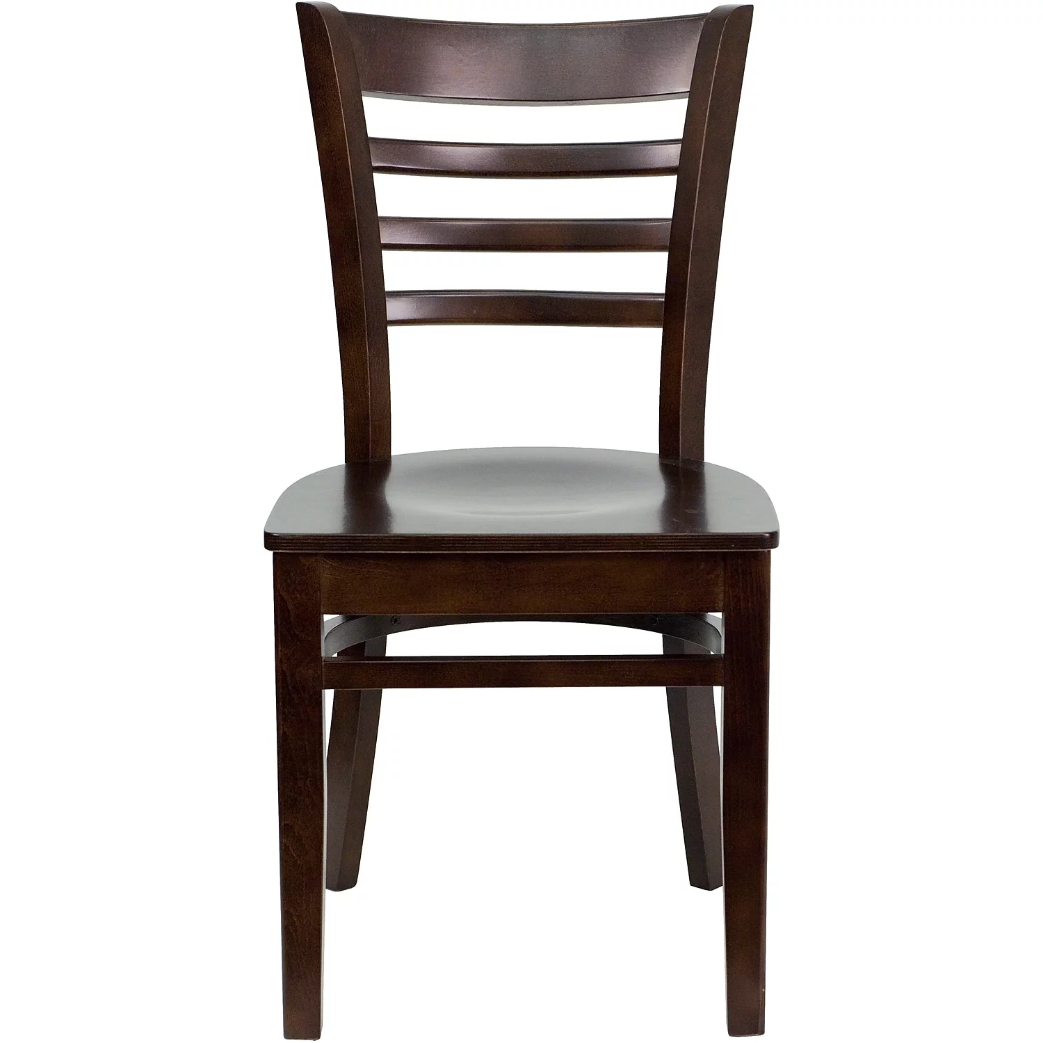 Flash Furniture 2 Pack HERCULES Series Ladder Back Walnut Wood Restaurant Chair