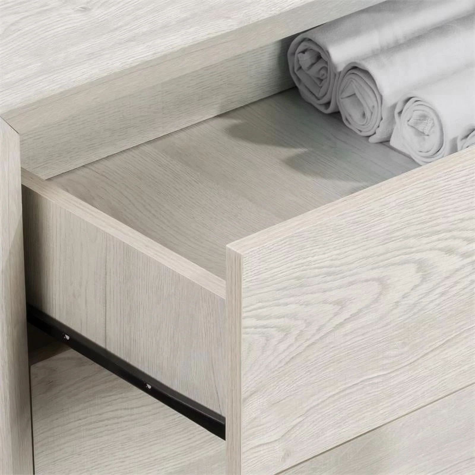 Bowery Hill 5-Drawer Mid-Century Engineered Wood Tall Dresser in White