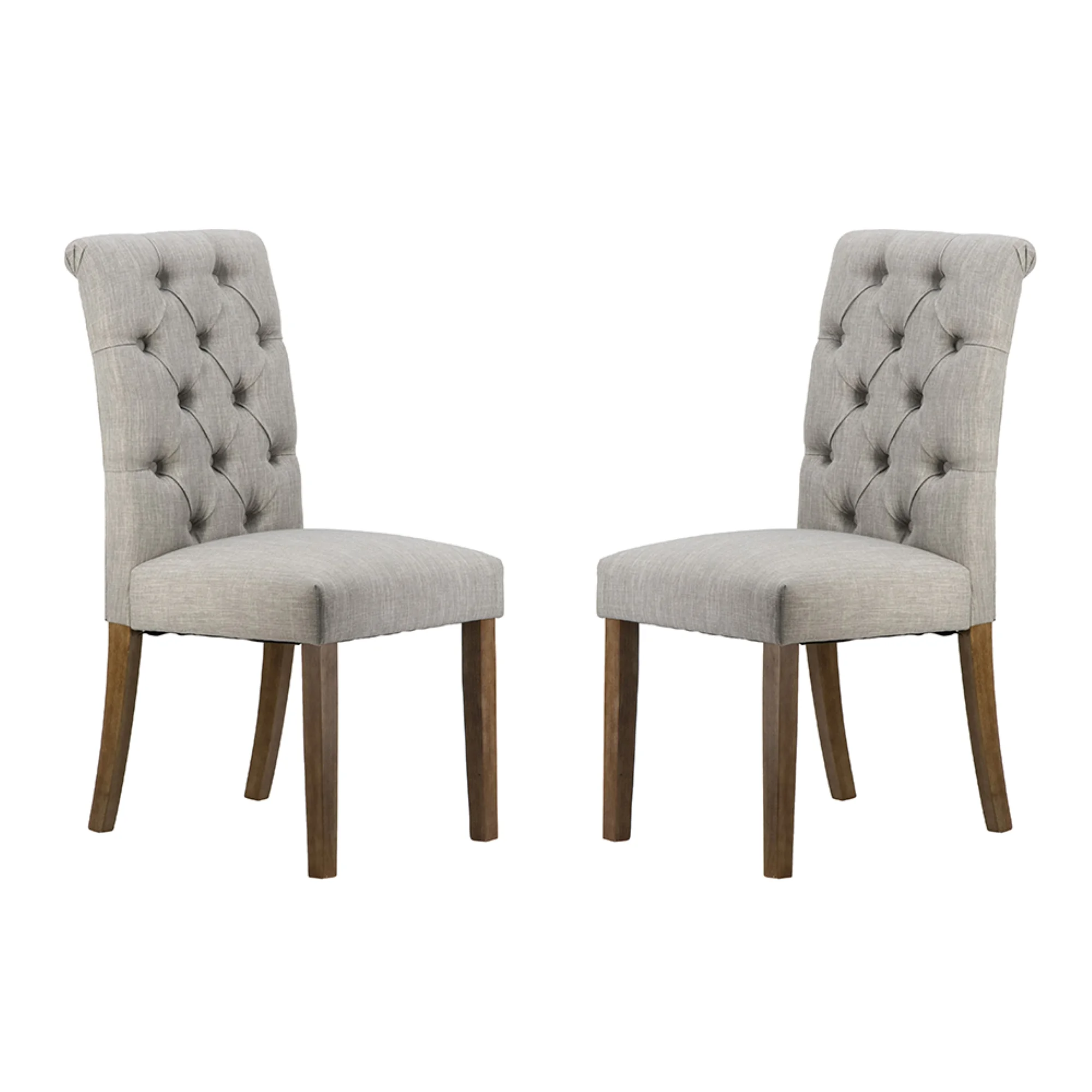 CC Home Furnishings Tufted Back Wooden Dining Chairs with Soft Cushion - 38.5