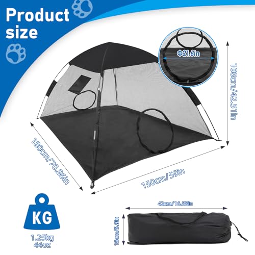 GEERTOP Mesh Cat Tent Outdoor, Cat Enclosure for Outside Indoor, Portable Sunshade Playpen Playhouse for Cats Dogs Puppy Small Animals