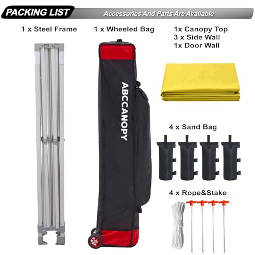 ABCCANOPY Easy Pop Up Canopy Tent with Sidewalls 10x10 Commercial -Series, White