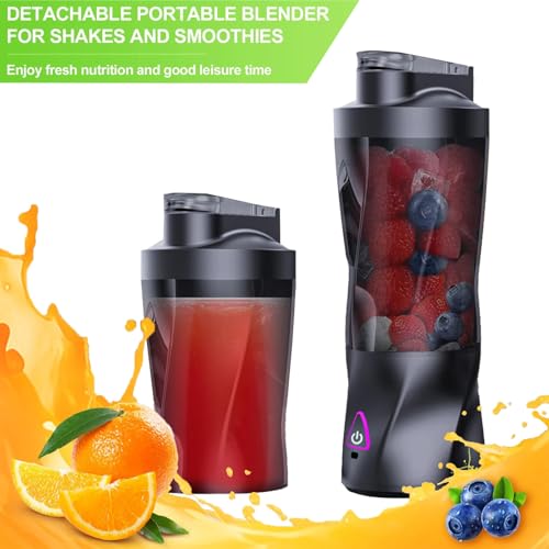Portable Blender: 360W High-Power Motor, 6000mAh Long-Lasting Battery, 23oz Travel Smoothie Maker with Anti-Jam Blade, BPA-Free for Shakes & Ice Crushing 【Black】