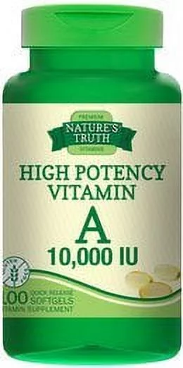 Nature's Truth High Potency Vitamin A 10,000 IU Quick Release Softgels, 100 Ea, 3 Pack