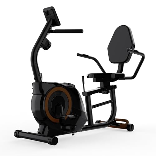 Recumbent Exercise Bike for Home Use, Quiet Recumbent Stationary Bikes for Adults & Seniors, 16-Level Resistance, Adjustable Seat, Supports 400LB, Pulse Sensors & LCD Display