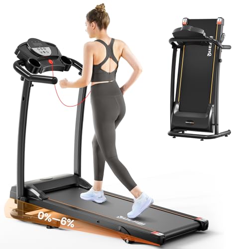 Treadmills for Home, 3.0HP Folding Treadmill with Incline, Small Space Portable Running Machine, 240 Lbs Capacity with 12 Preset PROG, LED Display, Speaker and Cup Holder