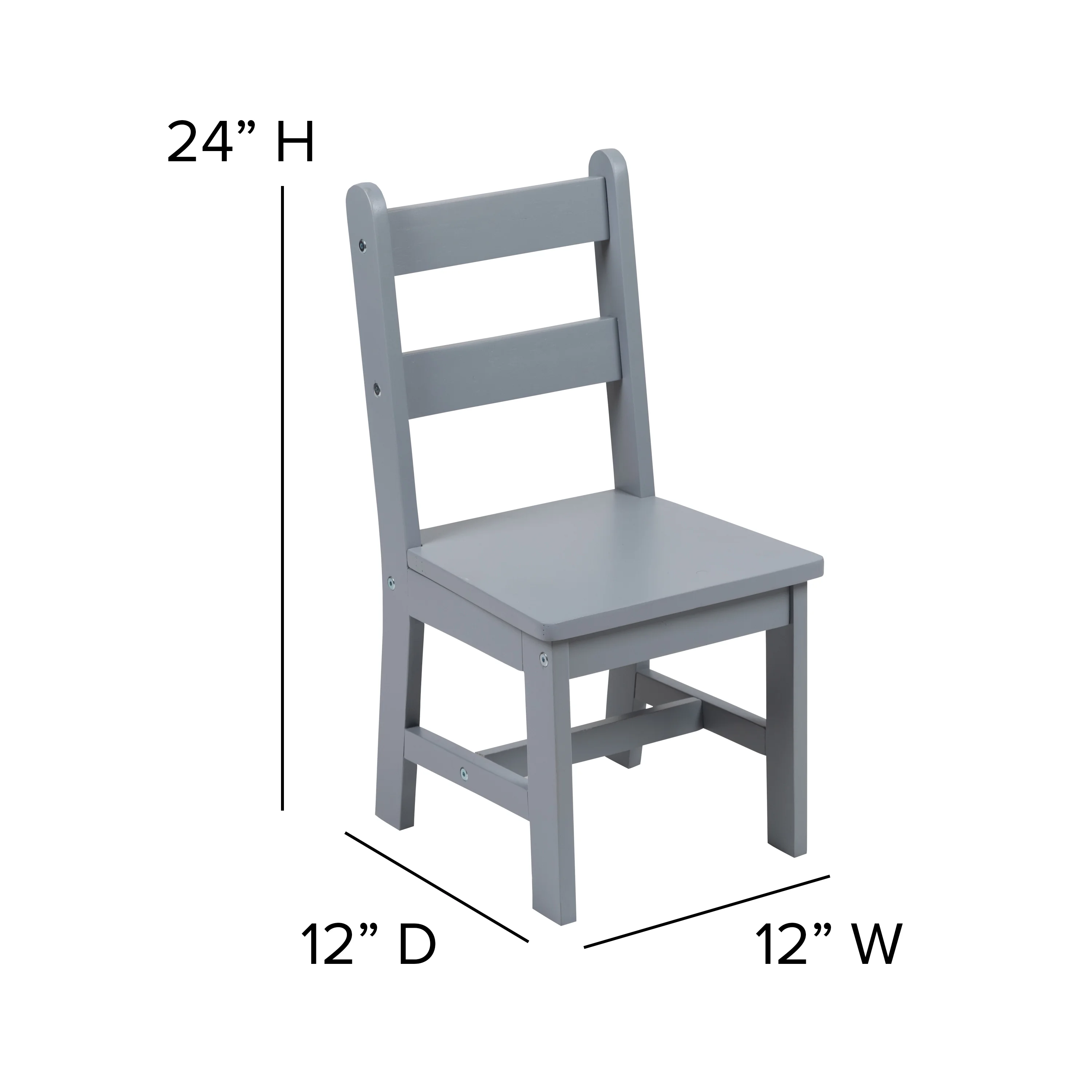 Flash Furniture Kyndl Kids 3 Hardwood Piece Table and Chair Set, Gray
