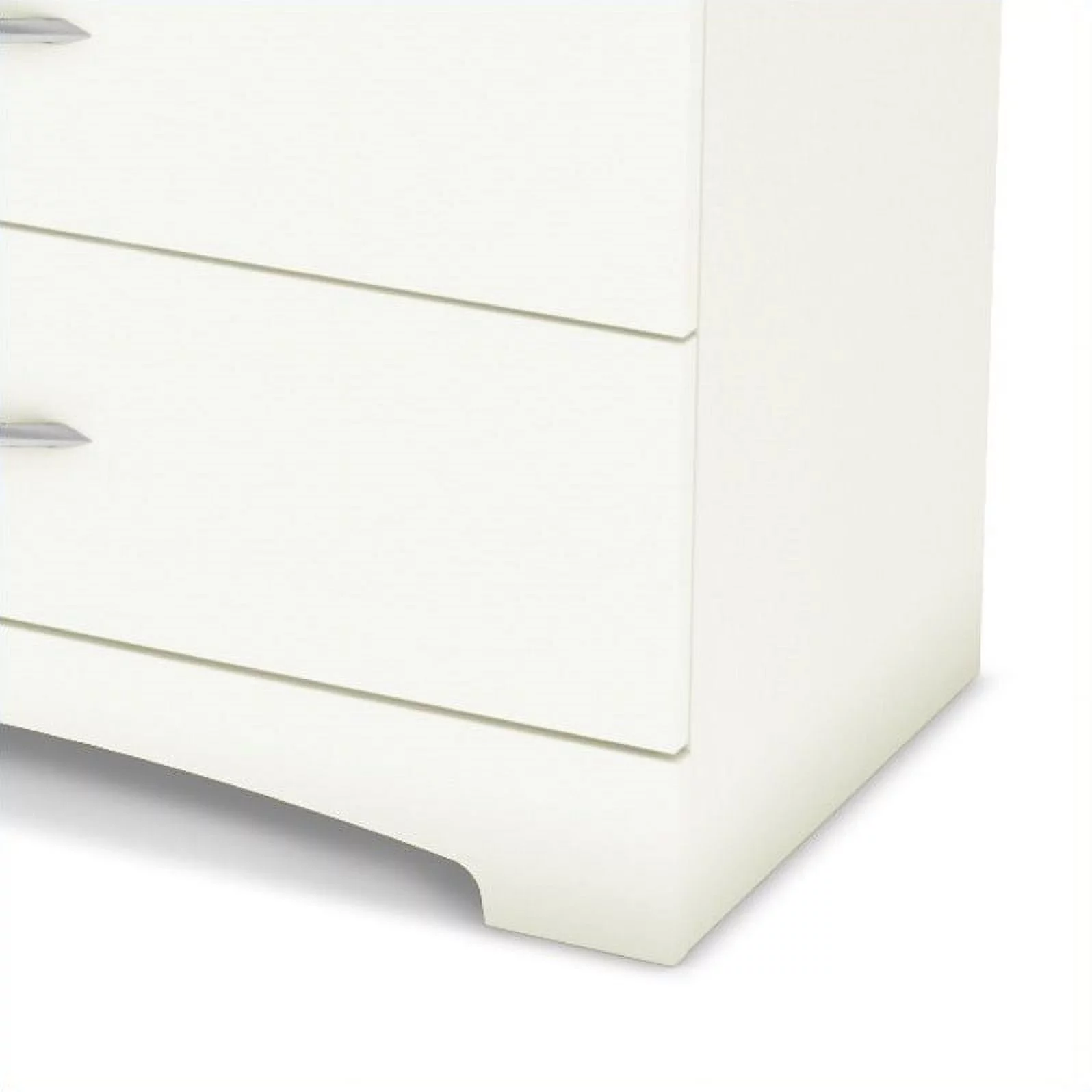 Home Square 2-Piece Set with Nightstand and 5-Drawer Chest in Pure White Finish