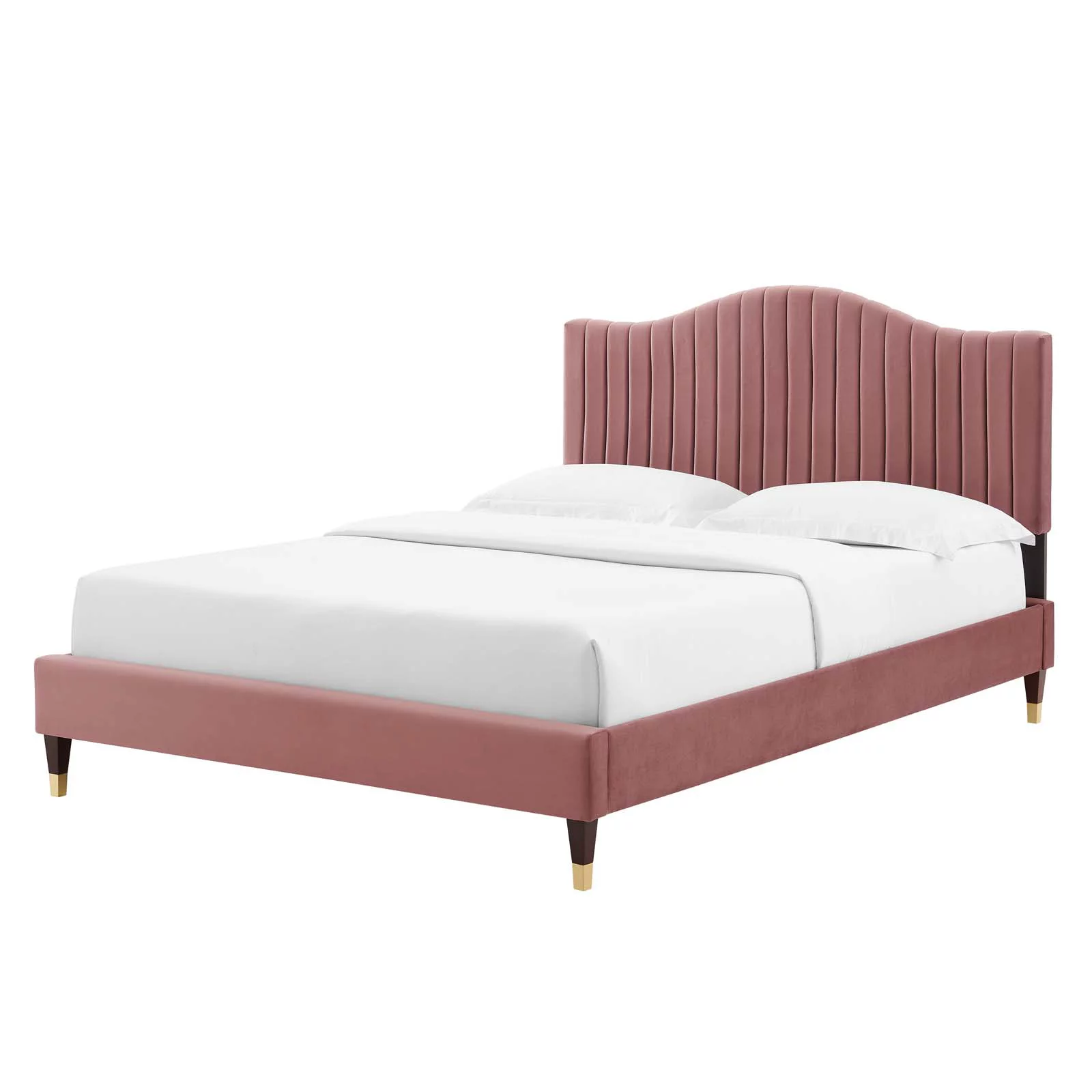 Tufted Platform Bed Frame, Queen Size, Velvet, Pink, Modern Contemporary Urban Design, Bedroom Master Guest Suite