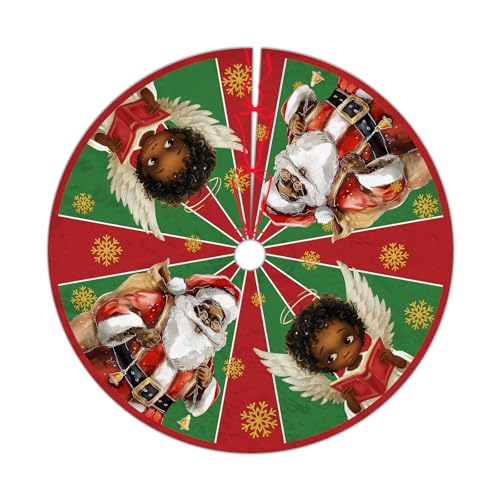 Snowman Christmas Tree Skirt 36 Inch Reindeer Snowflakes Xmas Tree Decorations for Winter Holiday Party Home Decor Indoor Outdoor Ornaments