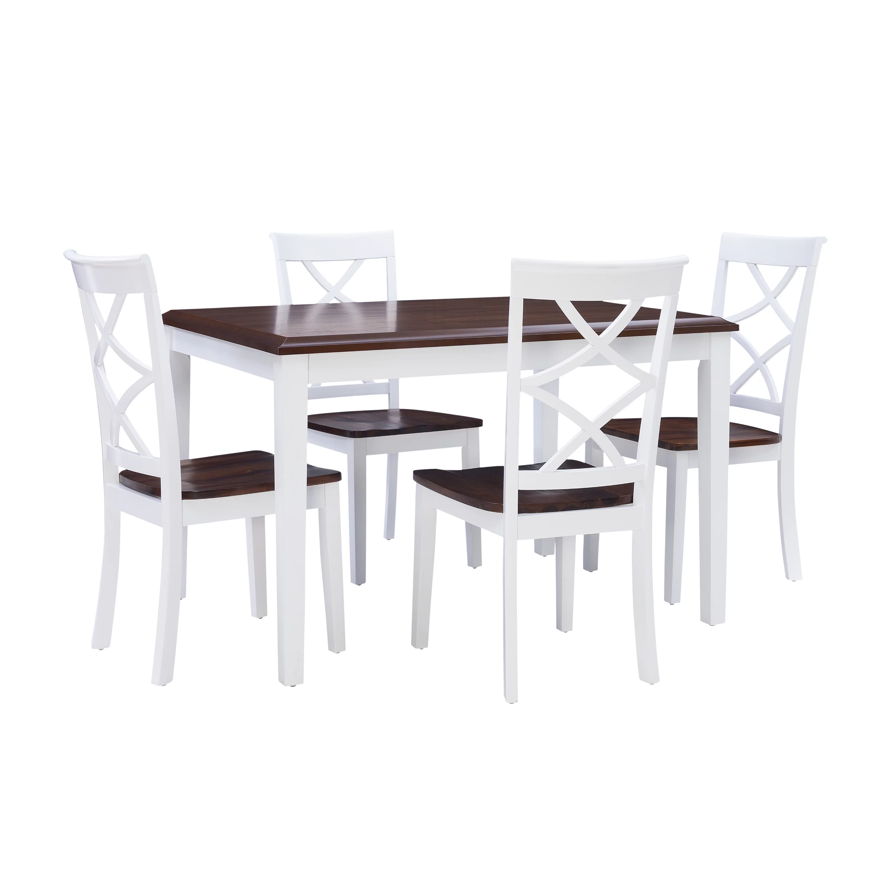 Harrison 5-Piece Dining Set, Cherry and White