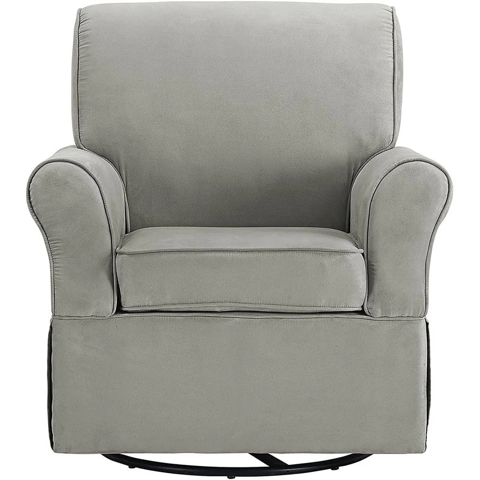 Rosebery Kids Swivel Nursery Glider and Ottoman Set in Gray