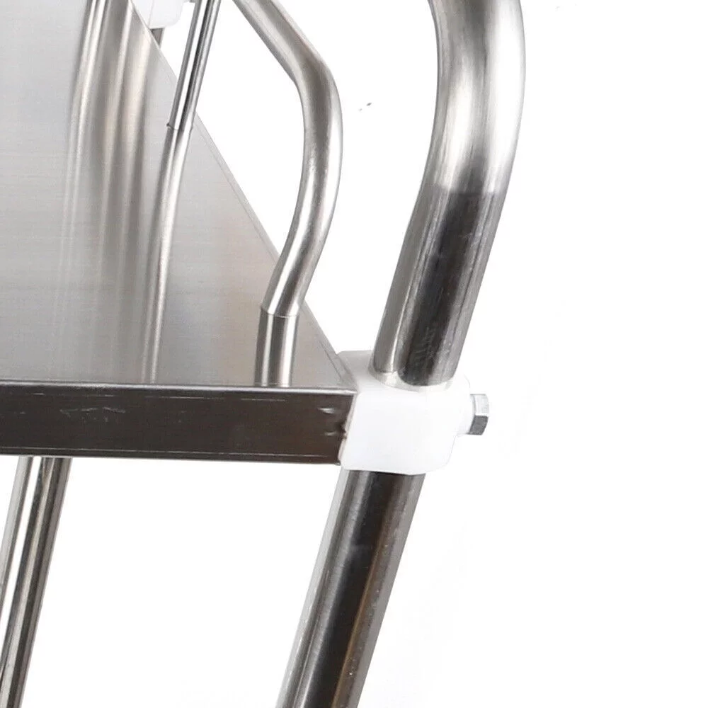 Mkyiongou 2 Tiers Stainless Steel Cart Trolley Medical Lab Mobile Rolling Serving Trolley