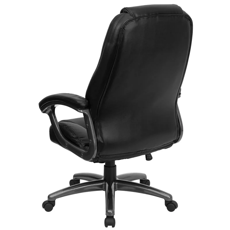 A Line Furniture Neser Black Leather Executive Adjustable Swivel Office Chair