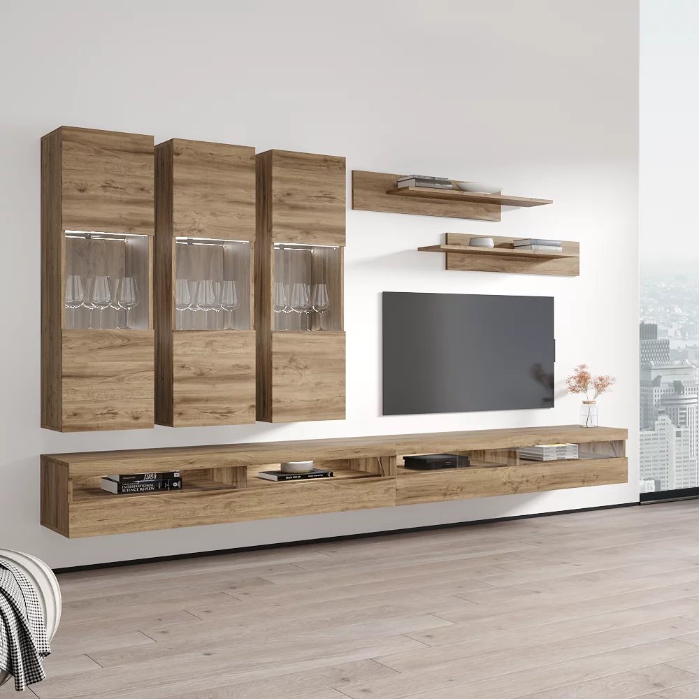 Fly E2 35TV Wall Mounted Floating Modern Entertainment Center