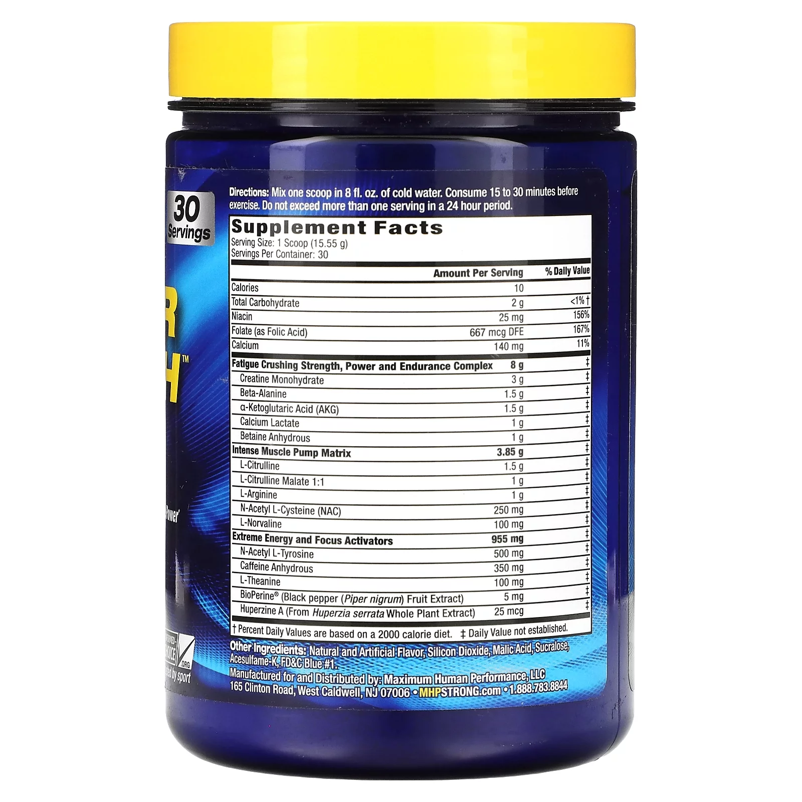 MHP Hyper Crush, Pre-Workout, Blue Ice, 1.03 lbs (466.5 g)