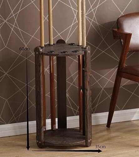 Durable Wooden Pool Cue Rack - Stylish Floor Stand Billiard Holder for 9 Cues, Ideal for Game Rooms, Bars, Clubs & Home Use, Perfect Cue Storage Solution