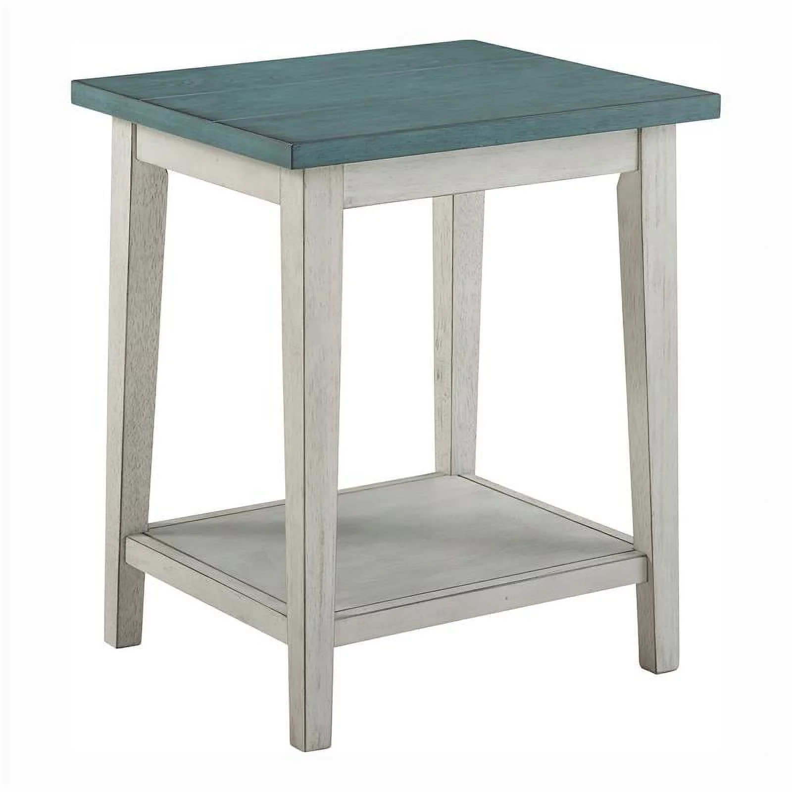 Furniture of America Deldrin Wood 1-Shelf Side Table in Light Green (Set of 2)