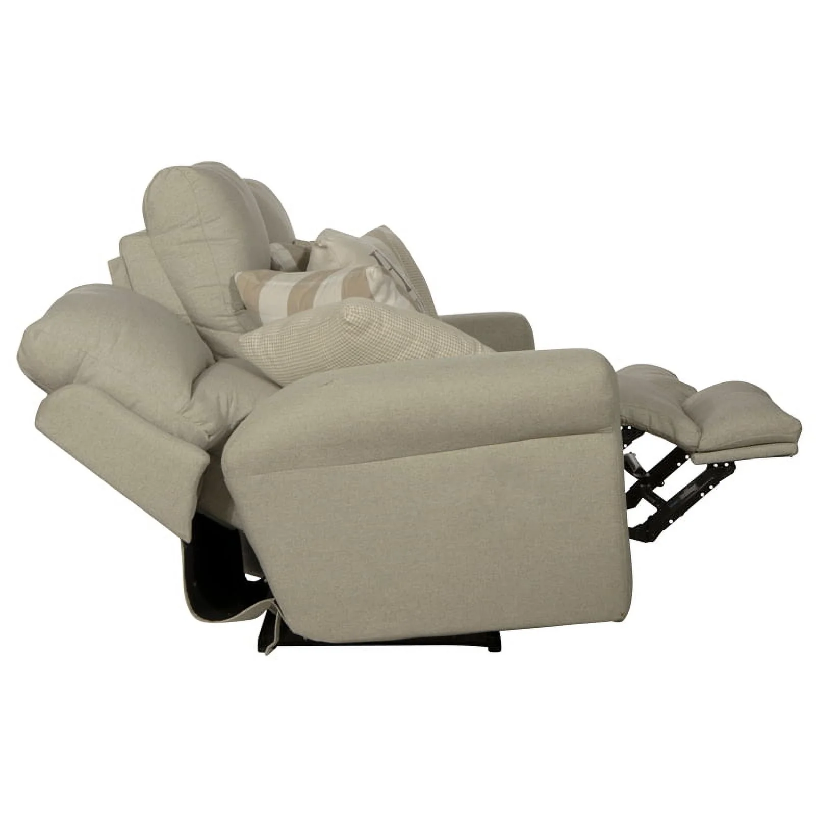 Catnapper Eastland Power Lay Flat Reclining Sofa in Beige Fabric