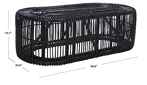 Safavieh Home Collection Jabez Tropical Coastal Rattan Oval (Fully Assembled) Coffee Table