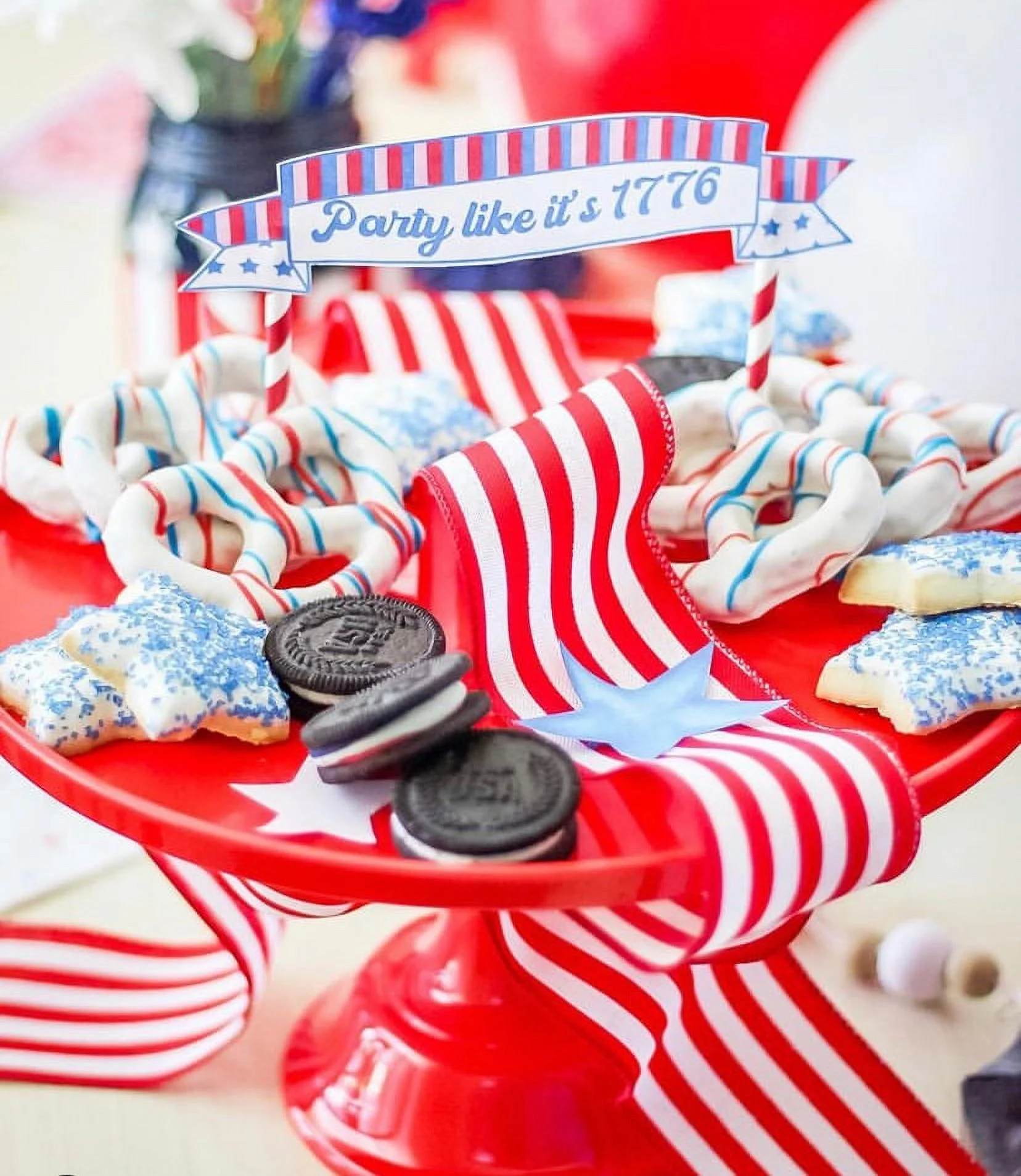 Red Pedestal Cake Stand