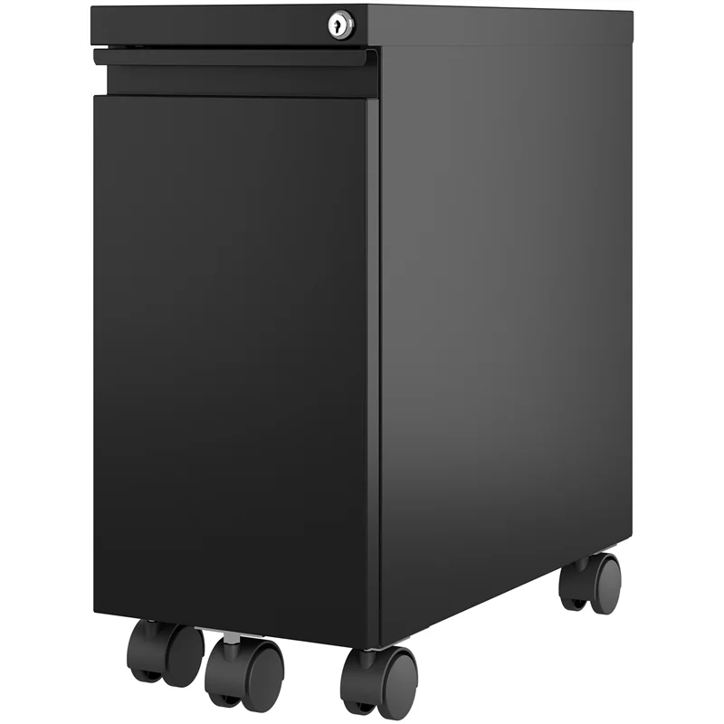 Home Square 2 Piece Mobile Filing Cabinet Set with 2 Hidden Drawer in Black