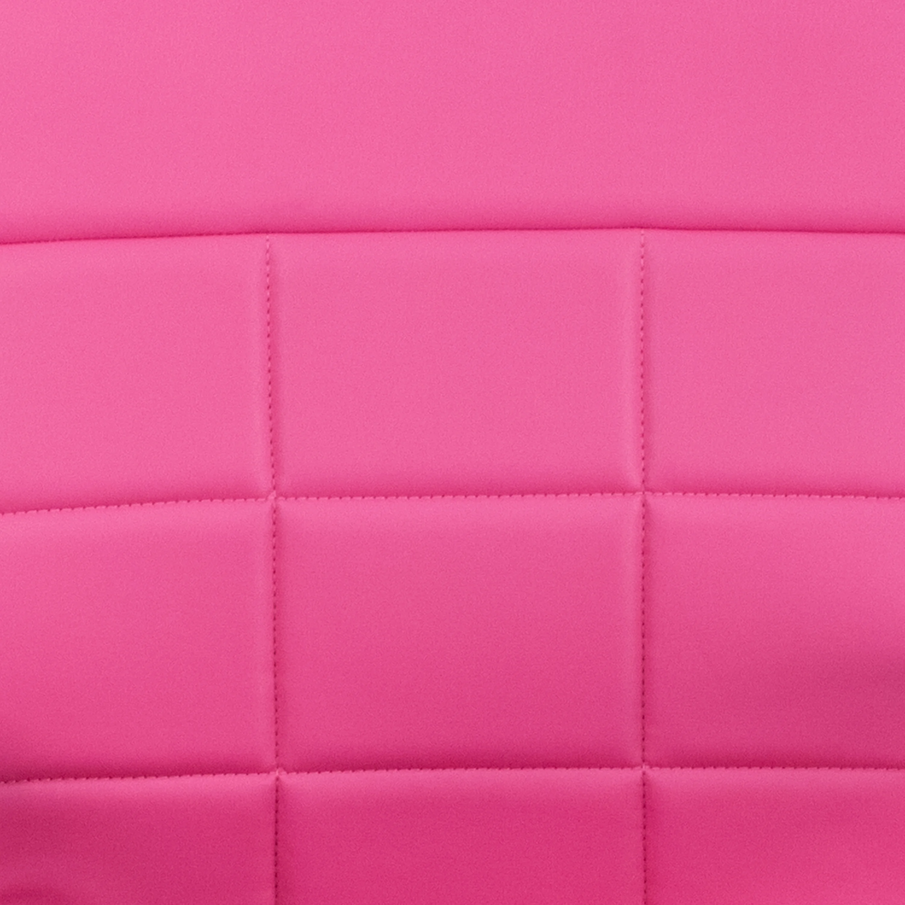 Emma + Oliver Mid-Back Pink Vinyl Executive Swivel Office Chair with Chrome Base and Arms