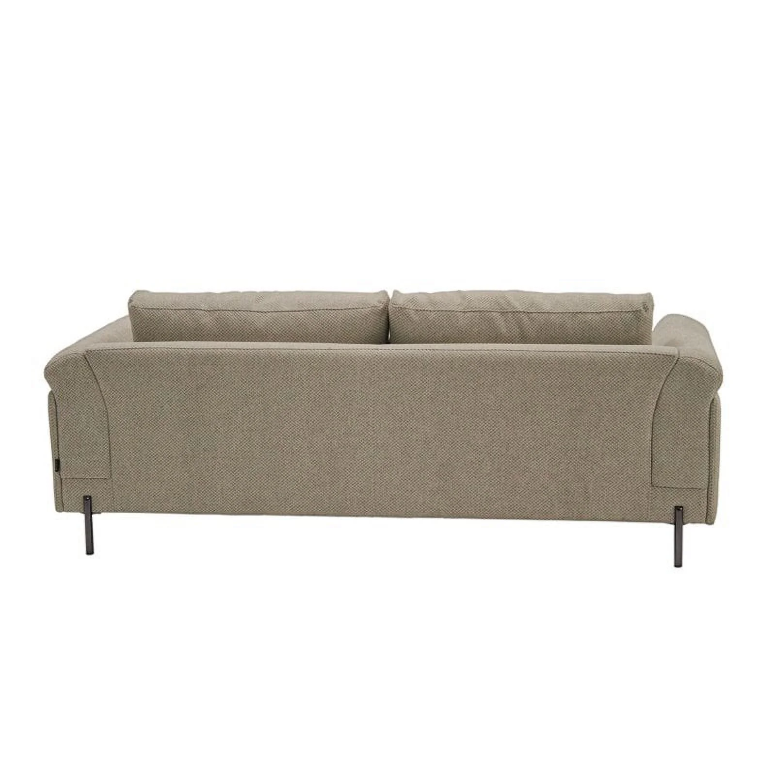 Divani Casa Hello Modern Polyester Fabric & Solid Wood Sofa in Beige