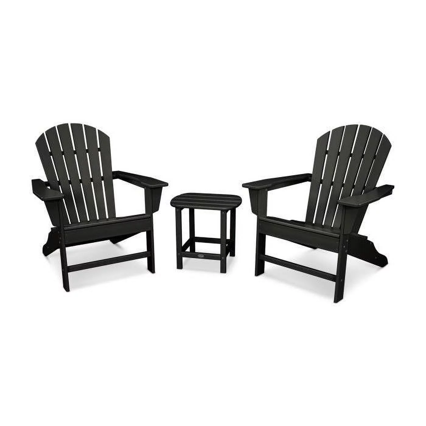 POLYWOOD South Beach Adirondack 3-Piece Set in Black