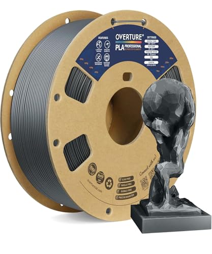 OVERTURE PLA Plus (PLA+) Filament 1.75mm, Stronger & More Durable, Professional Toughness 3D Printer Filament 1kg (2.2lbs), High Precision +/- 0.02mm, Tangle-Free (Black)