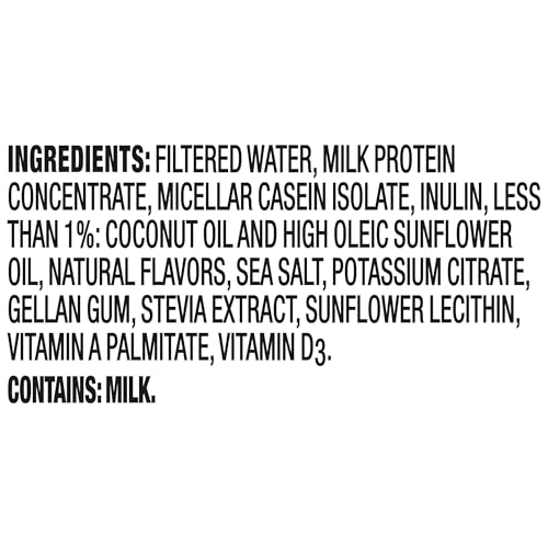 Oikos Protein Shake, Salted Caramel, 30g High Protein Drinks, Shelf Stable, Ready to Drink, 5g Prebiotic Fiber, 12 fl oz Bottle, 12 Count
