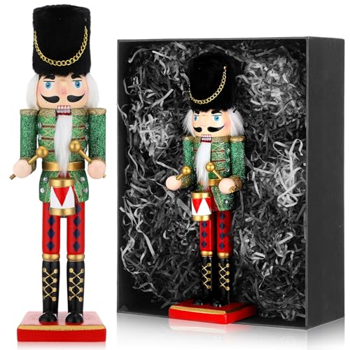 12 Inch Christmas Nutcrackers Decorations Wooden Nutcracker Figures Ornament Festive Collectible Nutcracker Soldier Crafts for Christmas Tree Outdoor Table Decor Xmas Gifts(Classic)