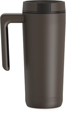 THERMOS ALTA SERIES Stainless Steel Mug 18 Ounce, Matte Steel/Espresso Black
