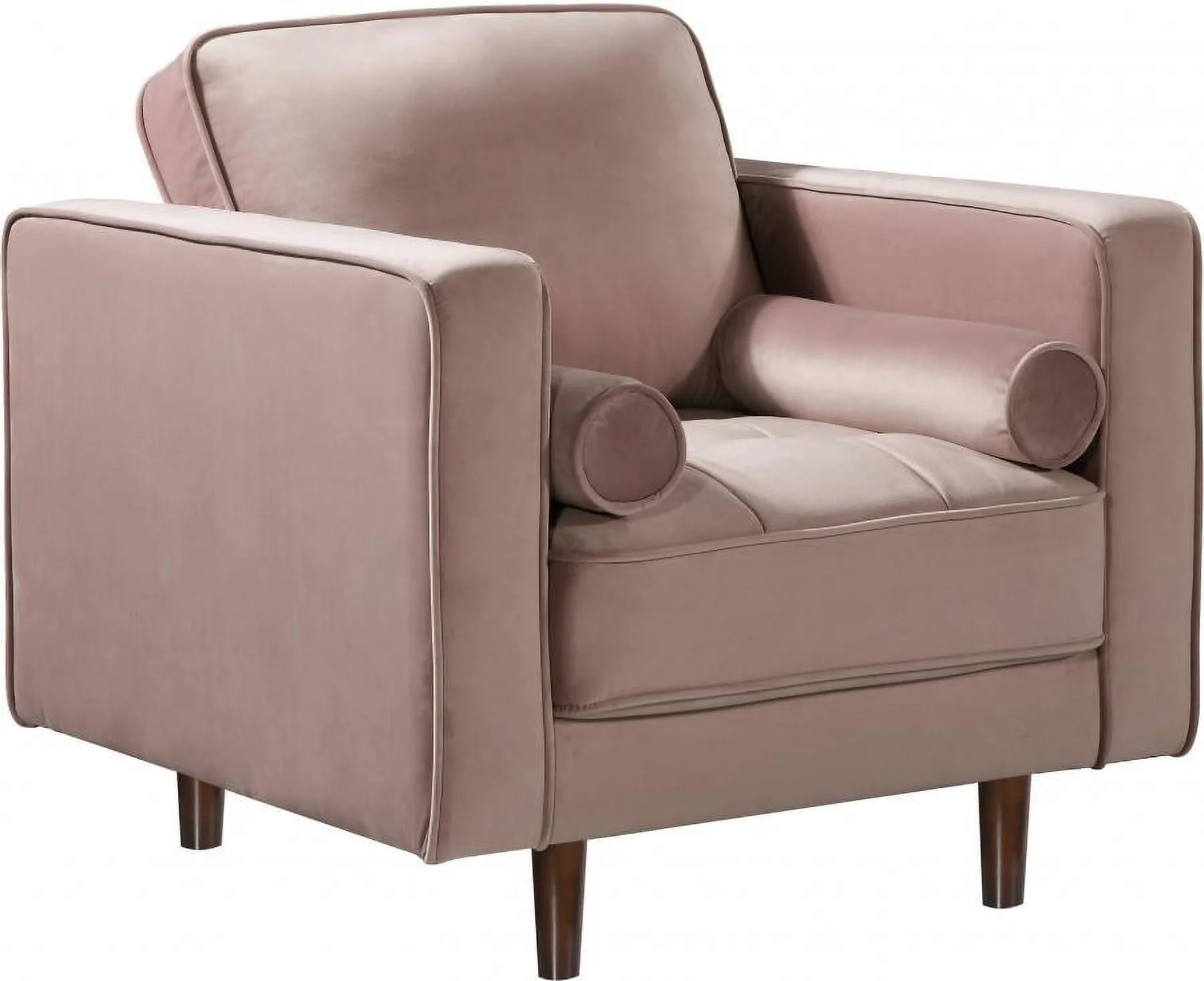 Modern Pink Velvet Sofa Loveseat & Chair Set 3Pcs Meridian Furniture 625 Emily