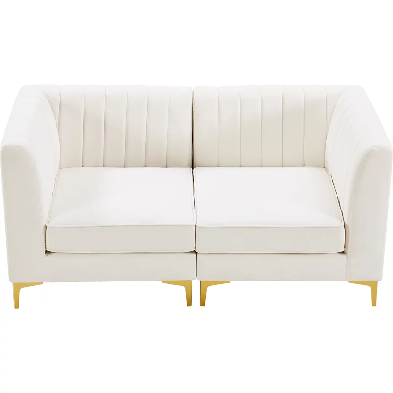 Meridian Furniture Alina Cream Velvet Modular Sofa