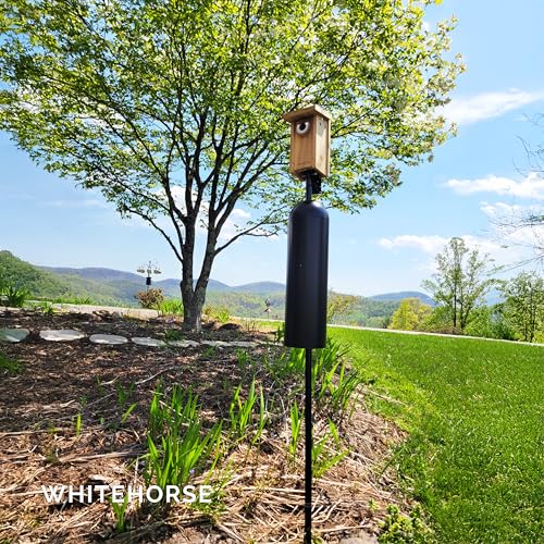 WHITEHORSE Bird House Pole Mount- A Professional Bird Feeder Pole for Outside - Very Sturdy Against Strong Winds - 7’ Tall Bird House Poles for Outdoors - Pole for Bird Feeders - Bluebird House Pole