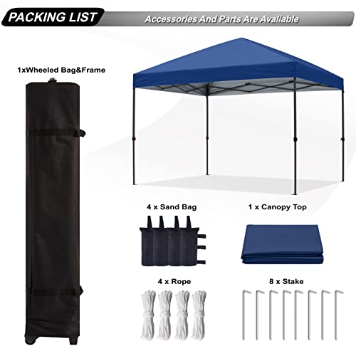 ABCCANOPY Pop Up Canopy - Outdoor Patio Portable Canopy Tent Heavy Duty for Backyard and Deck with 4 Sandbags(White, 10x10)