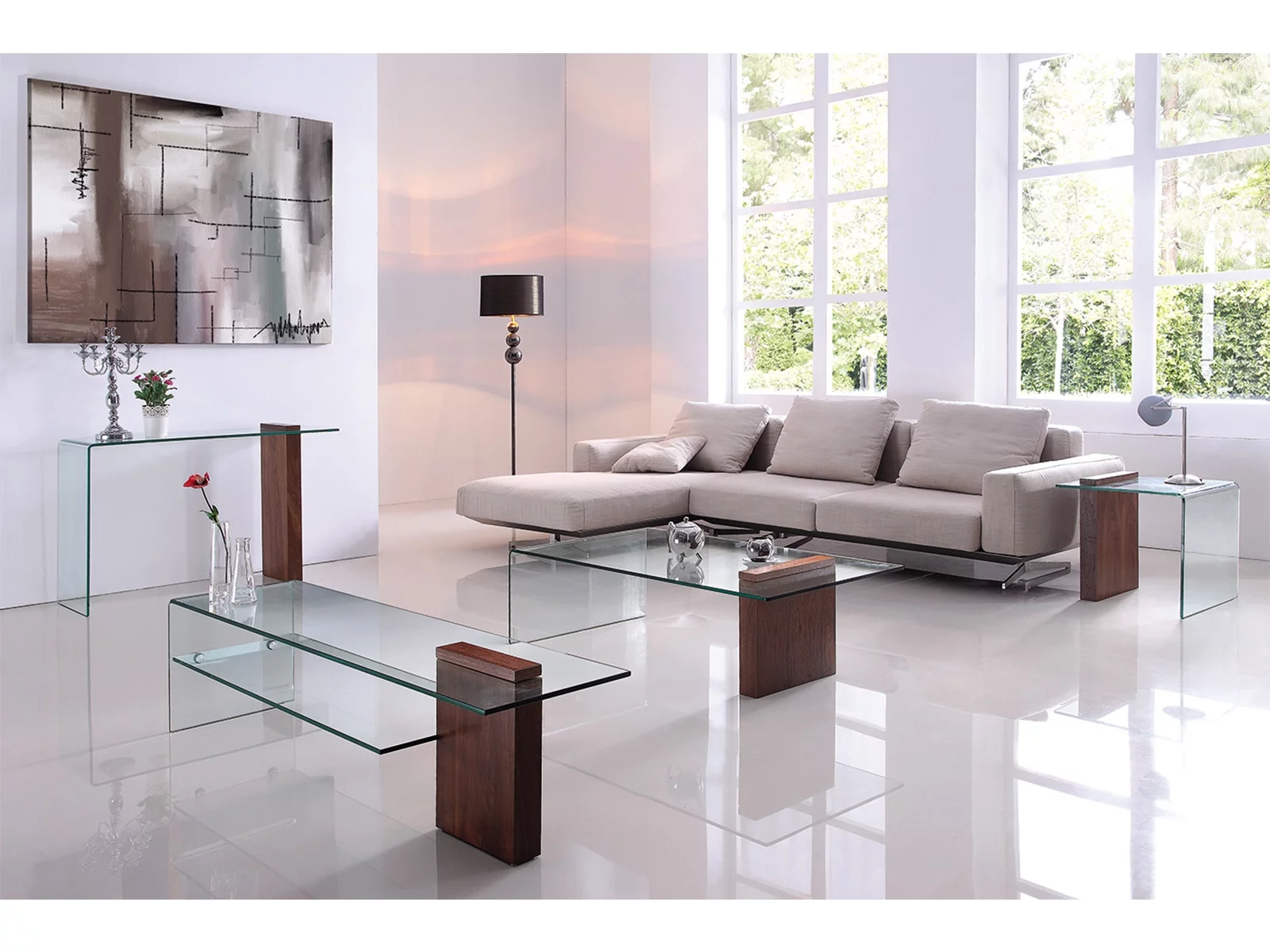 Casabianca Furniture Modern Buono Engineered Wood End Table in Brown