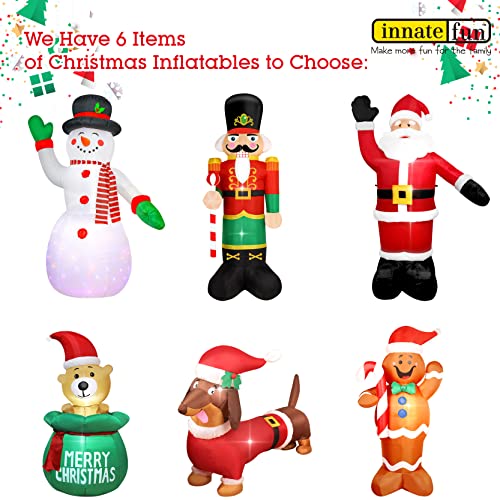 8 Feet Tall Christmas Inflatable Nutcracker Soldier Yard Decoration Giant Build-in Lighted Inflatable Christmas Nutcracker Garden Lawn Yard Decor with Built in Fan and Anchor Ropes…