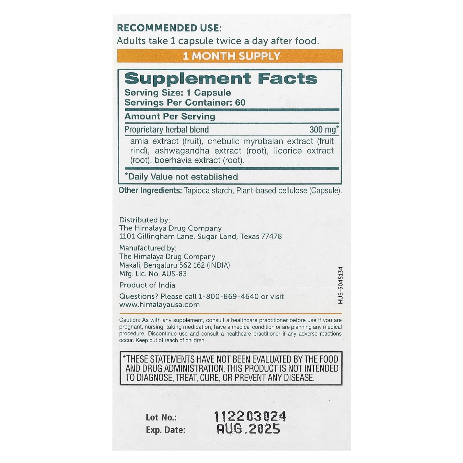 Himalaya Hello Energy with Ashwagandha & Amla, for Daily Energy Support, Caffeine Free, 60 Capsules