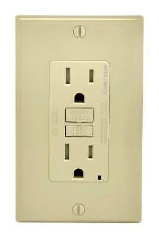 Leviton Decora 15 amps 125 V Ivory AFCI/GFCI Dual Function Outlet 5-15R 1 pk