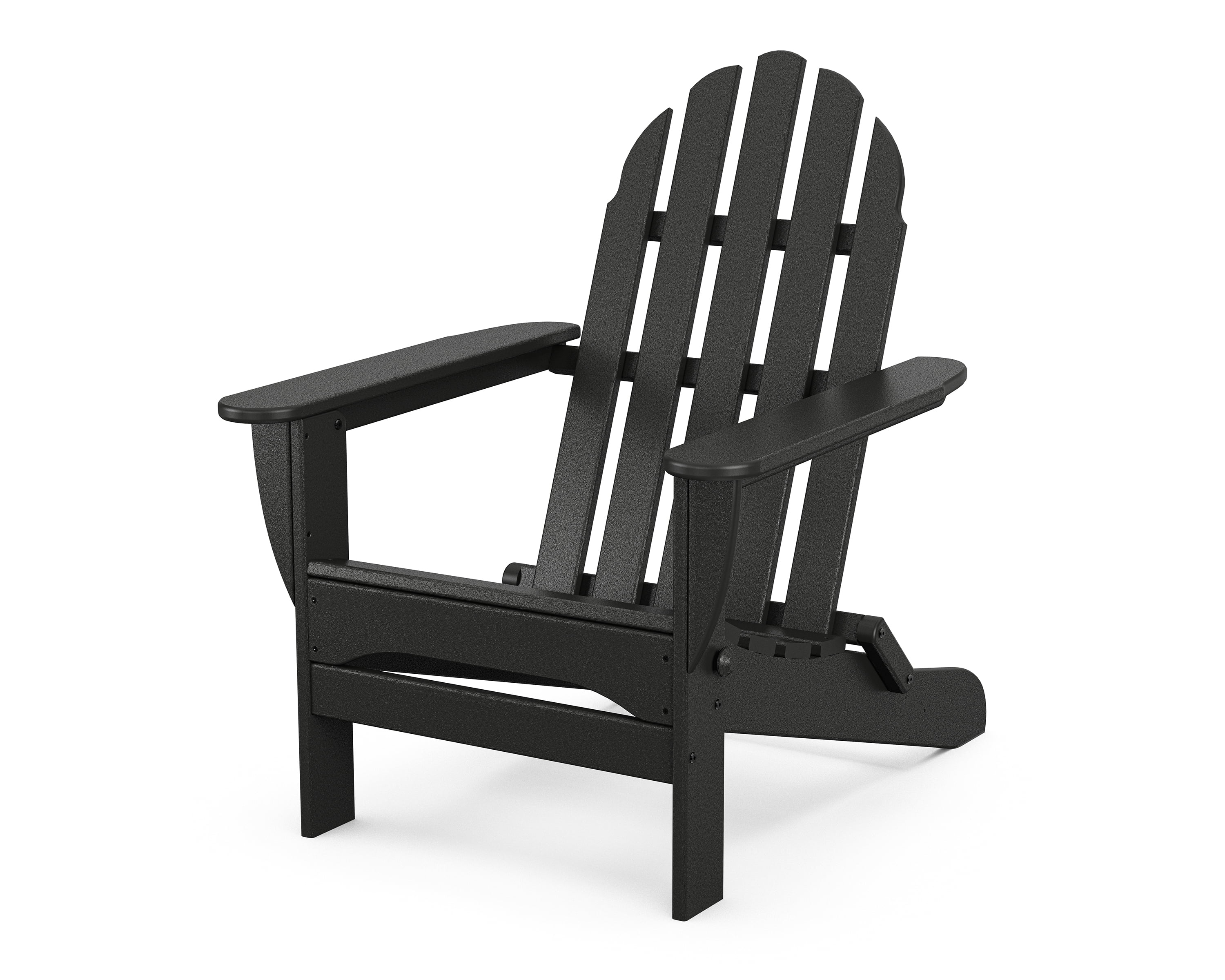 POLYWOOD Classic Folding Adirondack 3-Piece Set in Black