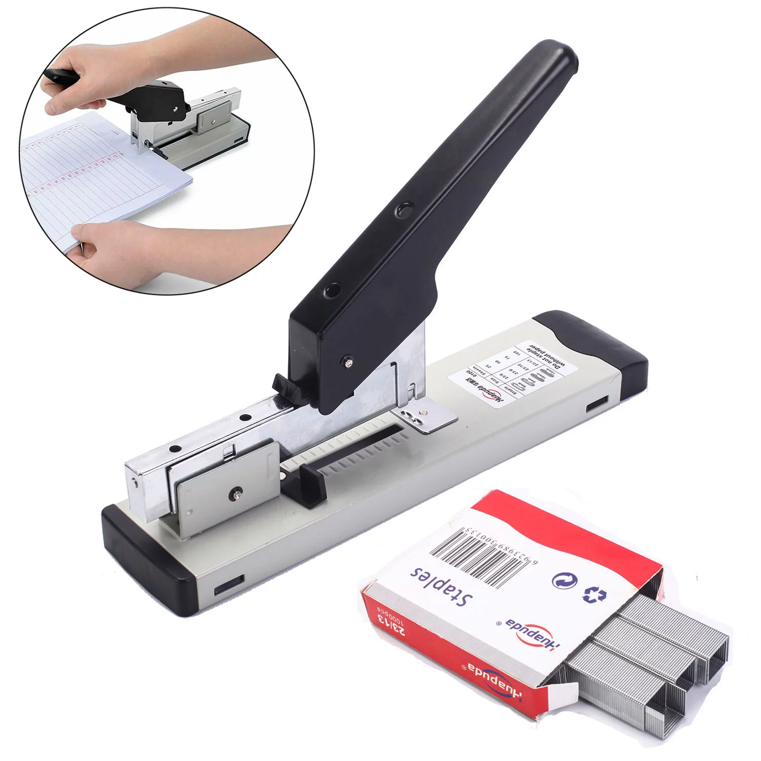 uyoyous Heavy-Duty Stapler, 100-Sheet Capacity, with 1000pcs Staples (23/13)