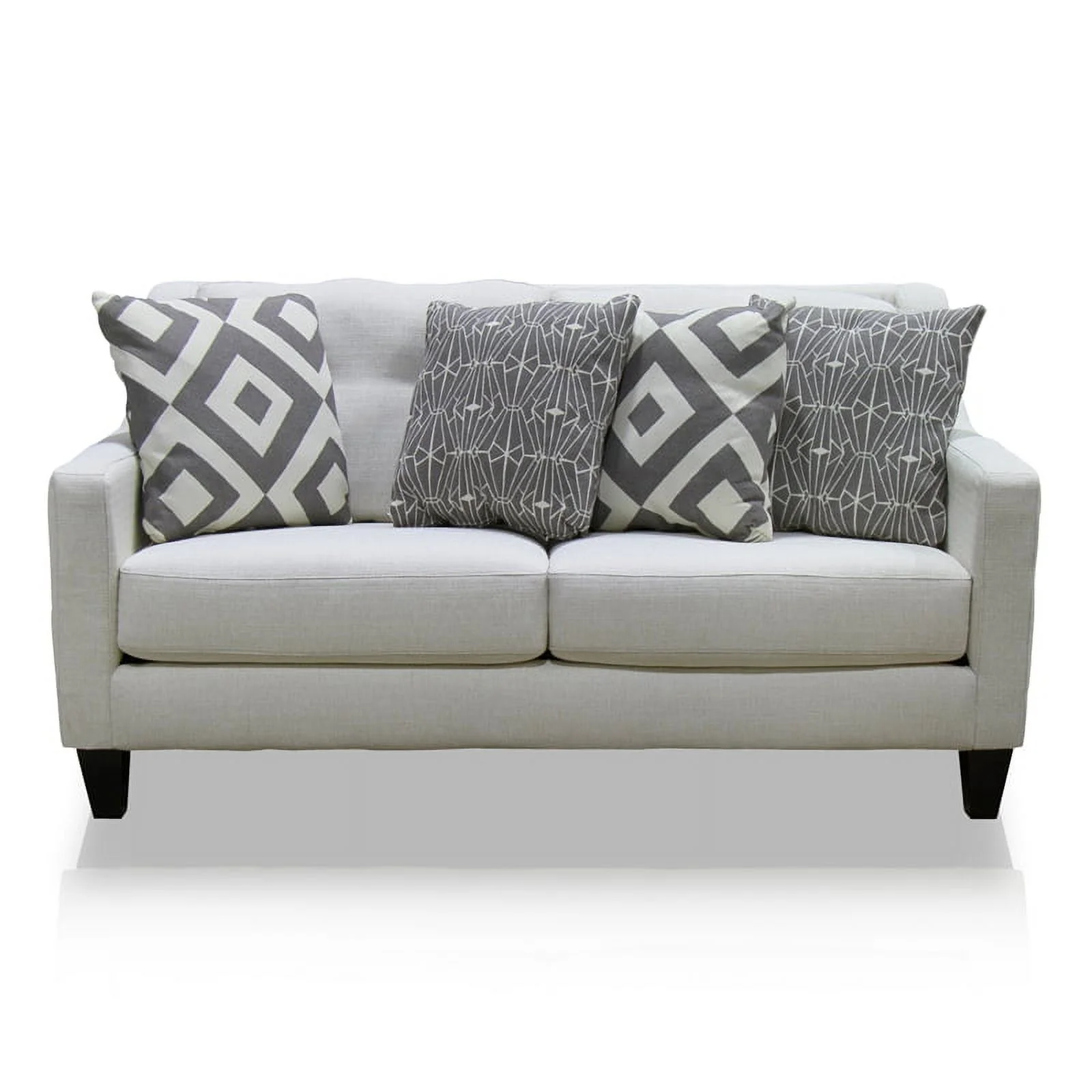 Furniture of America Gauthier Contemporary Fabric 2-Piece Sofa Set in Ivory