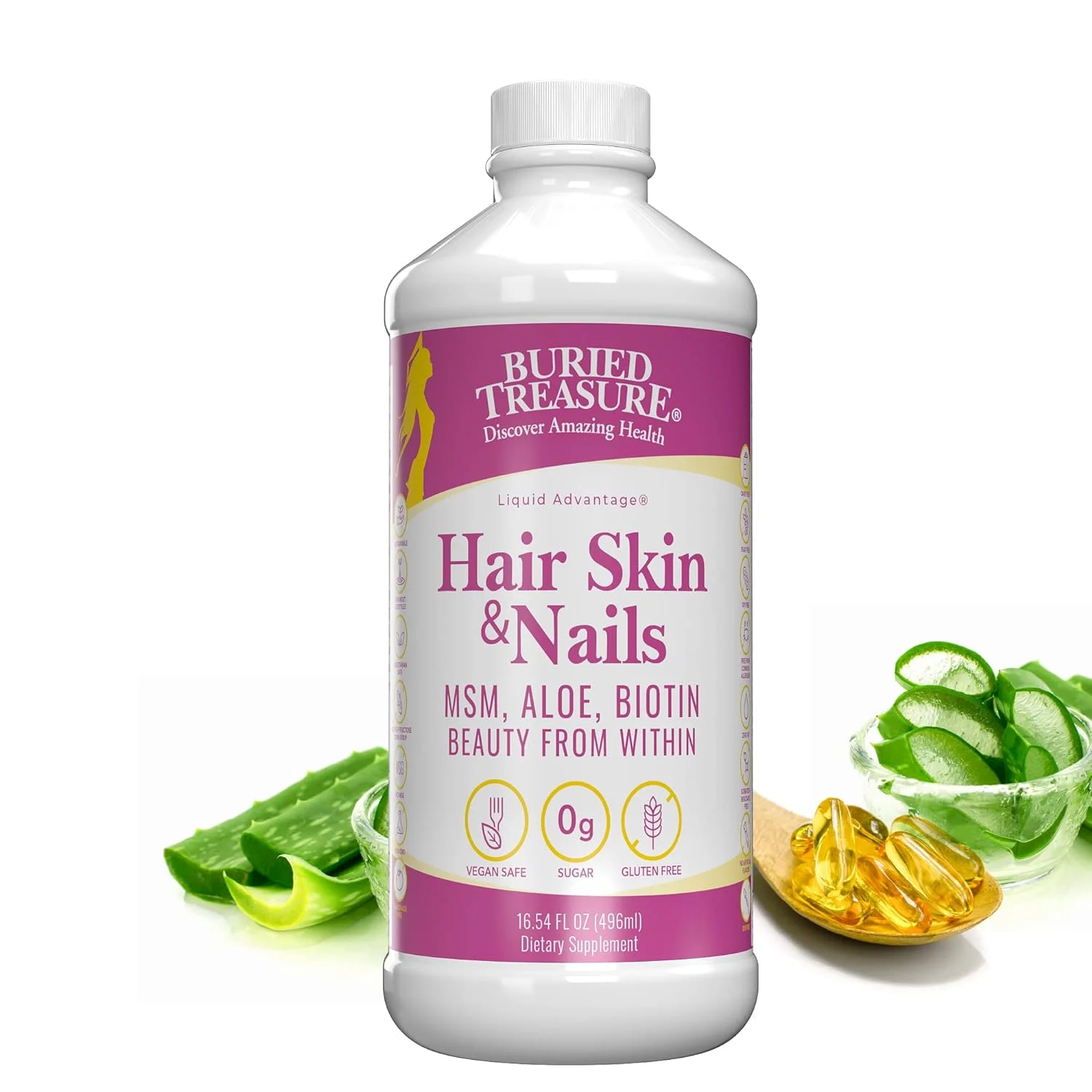 Skin And Nails With MSM Biotin Aloe Vera Plus s And Minerals In A High Potency Liquid Whole Food Complex For Fuller  Stronger Nails And Clearer Skin 16 Oz