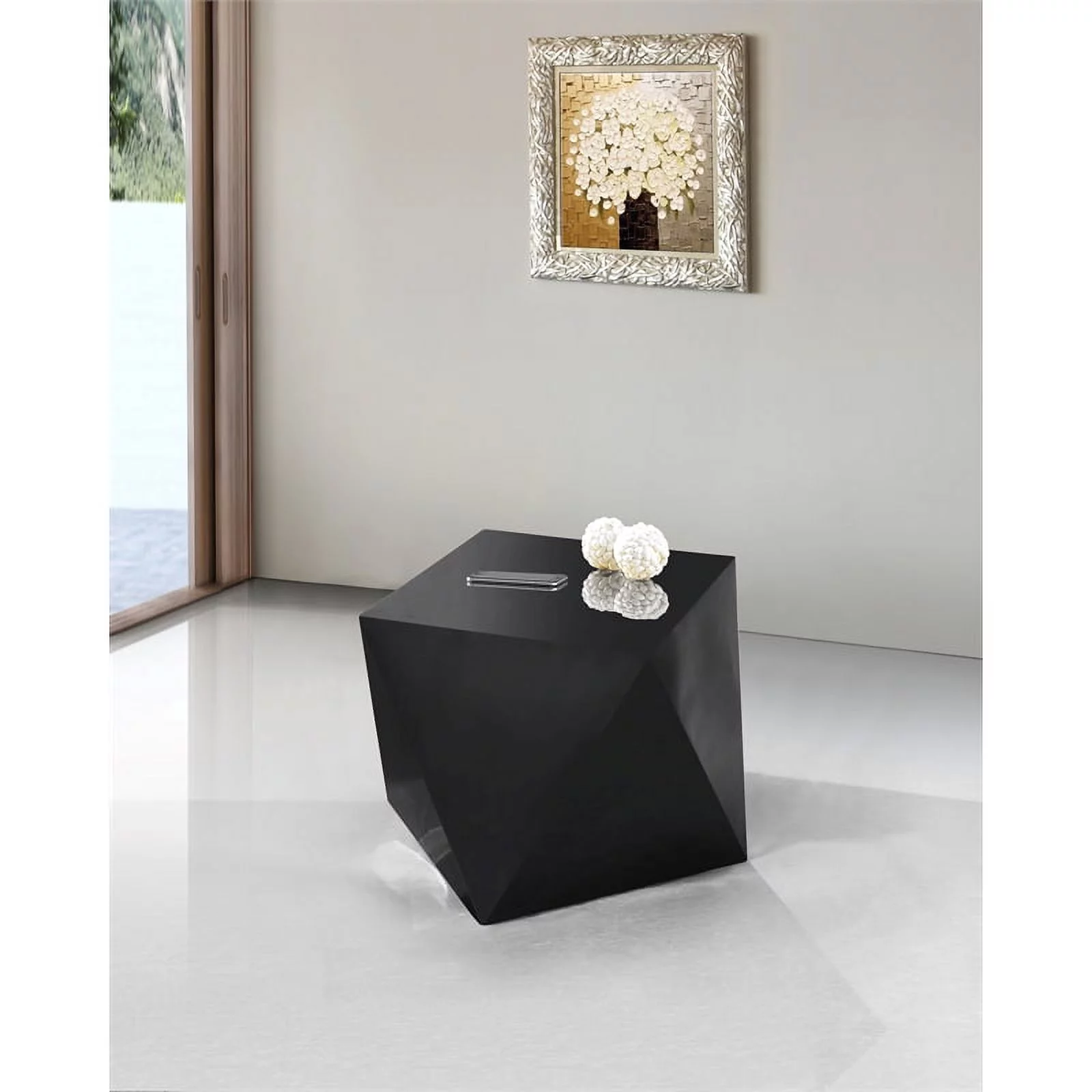 Home Square Furniture Diamond Shaped Steel End Table - Set of 2