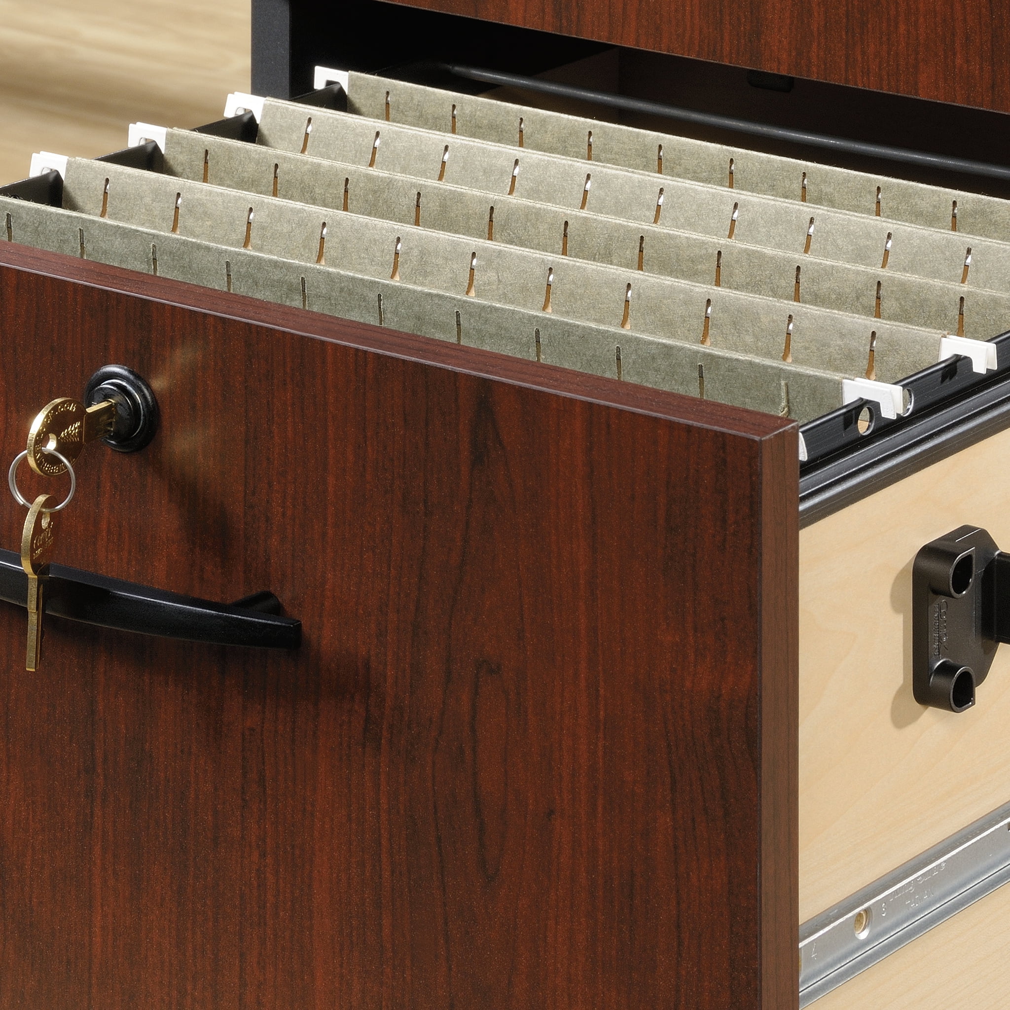 Sauder Via Engineered Wood File Cabinet in Classic Cherry Finish