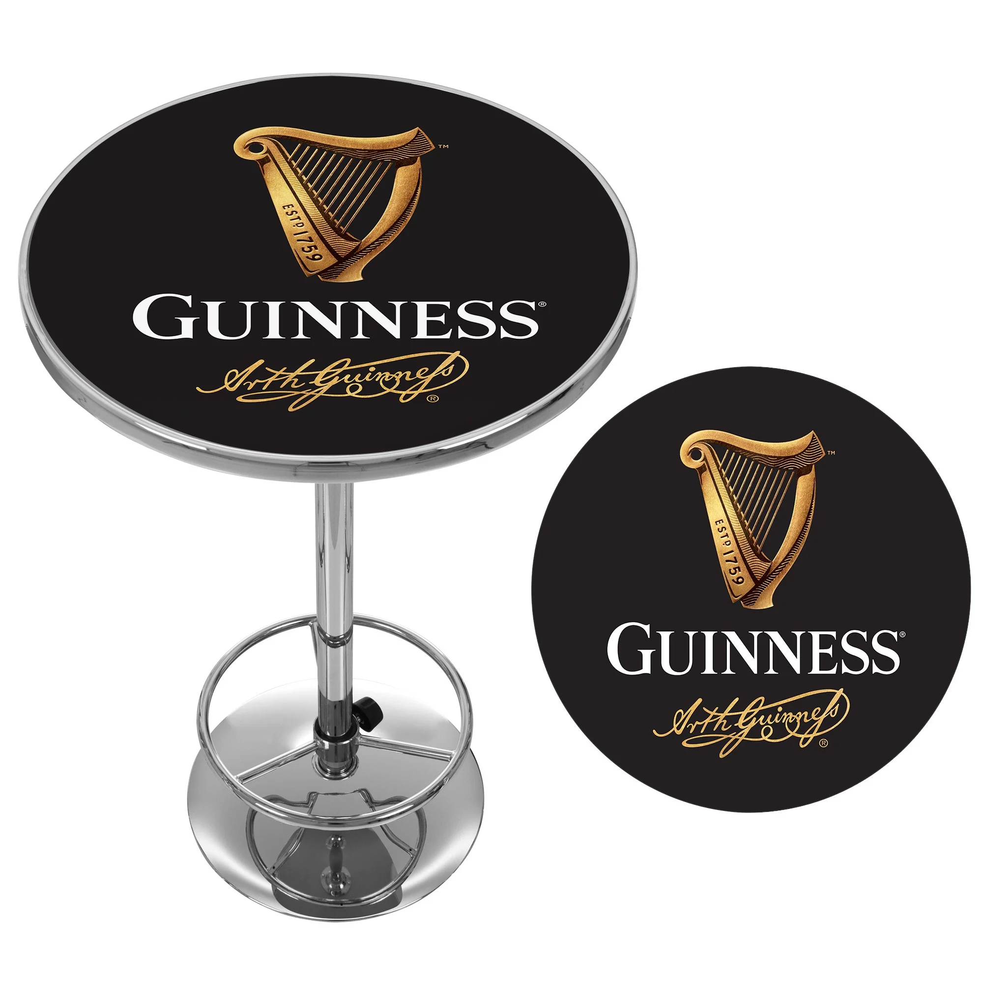 Trademark Global Guinness Chrome Pub Table - Signature