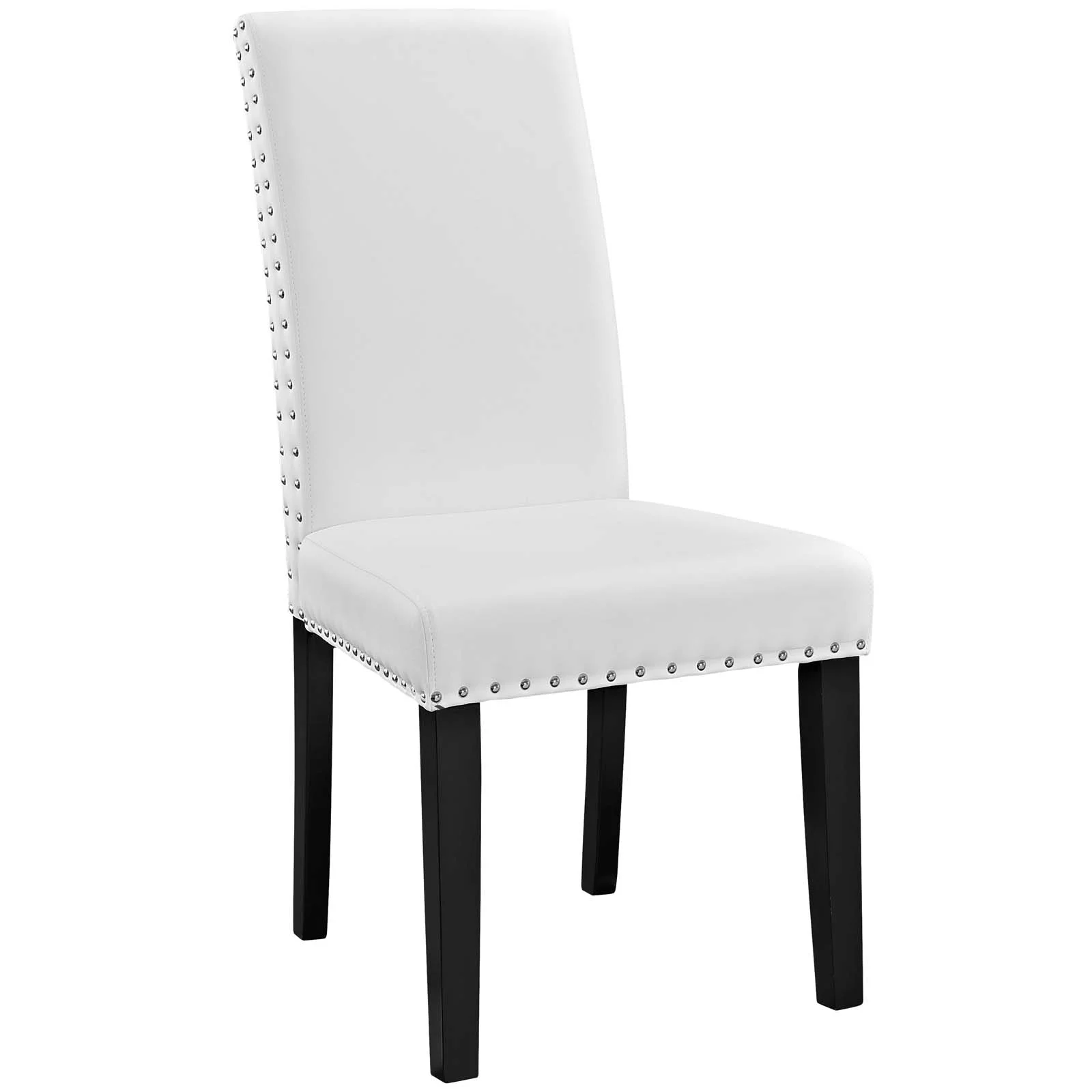 Modway Parcel Dining Side Chair Vinyl Set of 4 in White